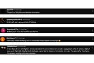 Screenshot of fans' comments